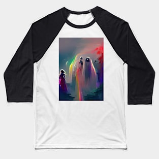 EYECATCHING RAINBOW GHOSTS ON HALLOWEEN Baseball T-Shirt